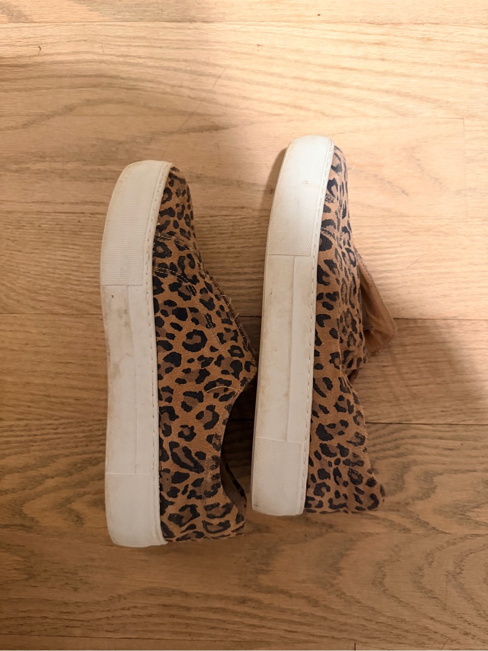 Leopard Print Platform Slip-On Sneakers - Brown